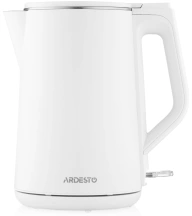 Електрочайник ARDESTO 1.5л, Strix, подвійні стінки, білий глянець