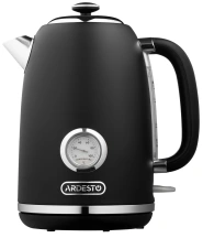 Електрочайник ARDESTO Vintage Dream 1.8л, Strix, метал, чорний матовий