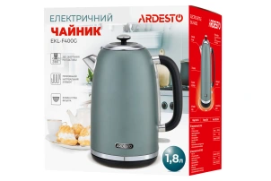 Электрочайник ARDESTO Mint Harmony 1.8л, Strix, металл, мятный матовый №11