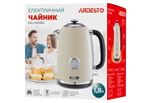 Електрочайник ARDESTO Vintage Dream 1.8л, Strix, метал, бежевий глянцевий №10