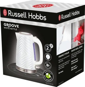 Электрочайник Russell Hobbs Groove White 1.7л, Strix, пластик, белый №9
