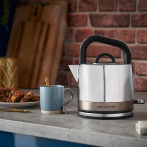 Електрочайник Russell Hobbs Distinctions Titanium, 1.5л, Strix, метал, сріблясто-мідний №3