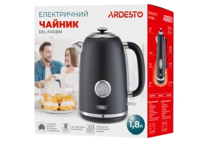 Электрочайник ARDESTO Vintage Dream 1.8л, Strix, металл, черный матовый №11