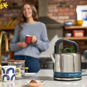 Электрочайник Russell Hobbs Distinctions Black 1.5л, Strix, металл, серебристо-синий №3