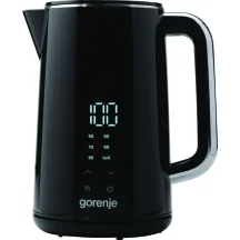 Электрочайник Gorenje 1.7л, двойные стенки, LED дисплей, Strix контроль, черный