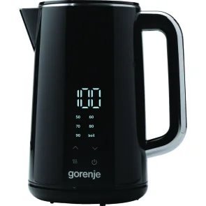 Электрочайник Gorenje 1.7л, двойные стенки, LED дисплей, Strix контроль, черный №1
