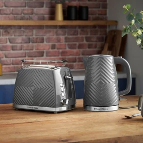 Электрочайник Russell Hobbs Groove Grey 1.7л, Strix, пластик, серый №12