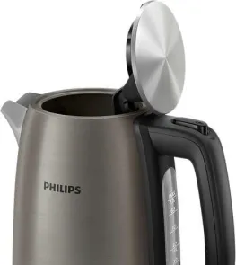 Электрочайник Philips Viva Collection 1.7л, Strix, металл, черно-медный №4
