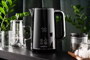 Електрочайник ARDESTO Elegance, 1.7л, LED дисплей, подвійні стінки, Otter, чорний глянець №14