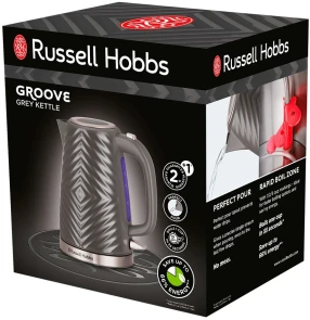 Электрочайник Russell Hobbs Groove Grey 1.7л, Strix, пластик, серый №18