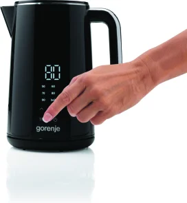Электрочайник Gorenje 1.7л, двойные стенки, LED дисплей, Strix контроль, черный №10
