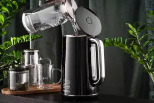 Електрочайник ARDESTO Elegance, 1.7л, LED дисплей, подвійні стінки, Otter, чорний глянець №16