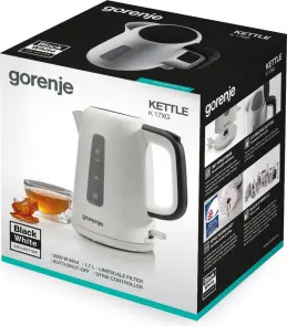 Электрочайник Gorenje 1.7л, Strix контроль, пластик, белый №9