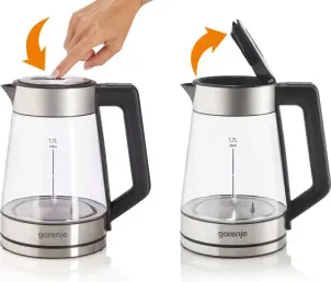 Электрочайник Gorenje 1.7л, 2,200 Вт, стекло, нерж №8