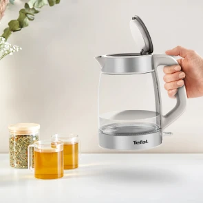 Електрочайник Tefal Glass Kettle 1.7л, скло, з підсвіткою, біло-срібний №8
