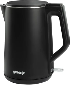 Электрочайник Gorenje, 1,5л, 2,200 Вт, корпус-нержав., Strix, матовый, черный №1