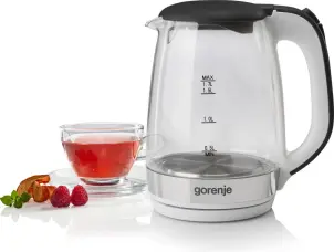Електрочайник Gorenje 1.7л, 2,200 Вт, strix контроль, скло, білий №7