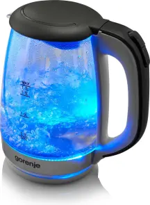 Електрочайник Gorenje 1.7л, 2,200 Вт, strix контроль, скло, білий №8