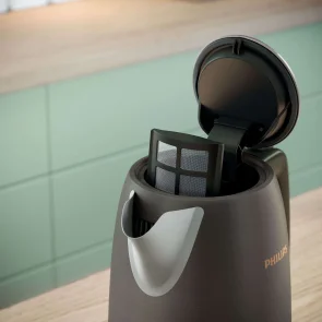 Электрочайник Philips Viva Collection 1.7л, Strix, металл, черно-медный №13