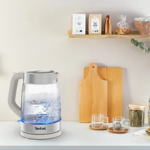 Електрочайник Tefal Glass Kettle 1.7л, скло, з підсвіткою, біло-срібний №10