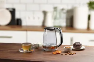 Електрочайник Gorenje 1.7л, 2,200 Вт, strix контроль, скло, білий №10