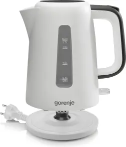Электрочайник Gorenje 1.7л, Strix контроль, пластик, белый №15