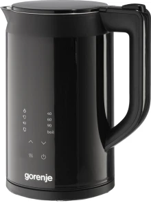 Электрочайник Gorenje 1.7л, двойные стенки, LED дисплей, Strix контроль, черный №11