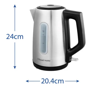 Електрочайник Russell Hobbs Heaton, 1.7л, нержавіюча сталь, сріблясто-чорний №8