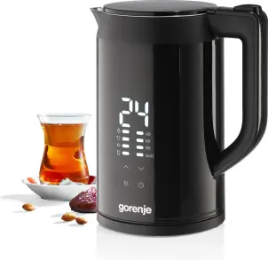 Электрочайник Gorenje 1.7л, двойные стенки, LED дисплей, Strix контроль, черный №19