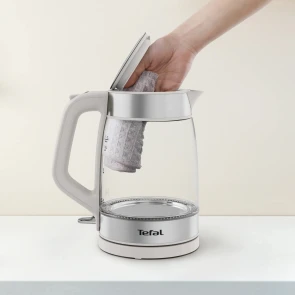 Електрочайник Tefal Glass Kettle 1.7л, скло, з підсвіткою, біло-срібний №18