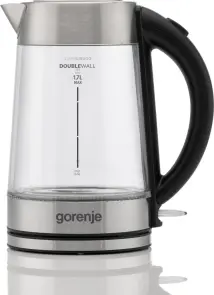 Электрочайник Gorenje 1.7л, 2,200 Вт, strix контроль, стекло, нерж №13