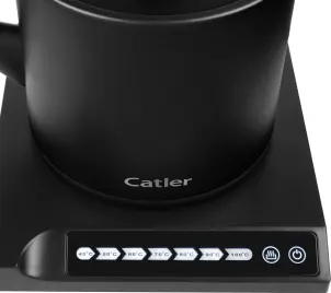 Электрочайник Catler 0.6л, Strix, заварник, нерж. сталь, поддержание температуры, смысл. руковод., черный №10