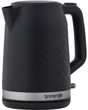 Электрочайник Gorenje 1.7л, Strix контроль, черный матовый