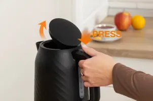 Электрочайник Gorenje 1.7л, Strix контроль, черный матовый №3