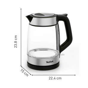 Електрочайник Tefal Glass Kettle 1.7л, скло, з підсвіткою, чорно-срібний №4