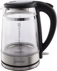 Электрочайник Gorenje 1.7л, 2,200 Вт, strix контроль, стекло, черный №3