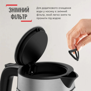 Електрочайник Tefal Glass Kettle 1.7л, скло, з підсвіткою, чорно-срібний №9