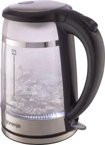Электрочайник Gorenje 1.7л, 2,200 Вт, strix контроль, стекло, черный №8