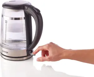Электрочайник Gorenje 1.7л, 2,200 Вт, strix контроль, стекло, черный №11