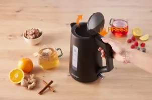 Электрочайник Gorenje 1.7л, Strix контроль, черный матовый №3