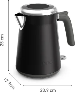 Електрочайник Tefal Collection 1.68л, Strix, нерж. сталь, чорний №3
