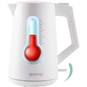Електрочайник Gorenje 1.7л, Strix контроль, білий матовий №4