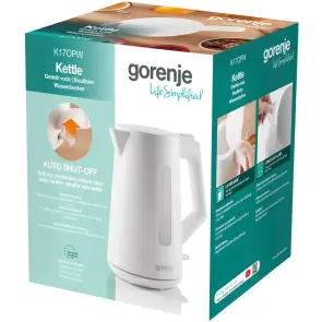 Електрочайник Gorenje 1.7л, Strix контроль, білий матовий №8