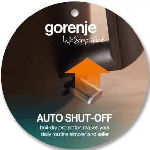 Электрочайник Gorenje 1.7л, Strix контроль, черный матовый №9