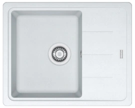 Мийка кухонна Franke Basis, фраграніт, прямокутник, з крилом, 620х500х200мм, чаша - 1, накладна, BFG 611-62, білий