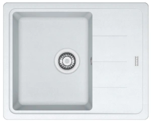 Мойка кухонная Franke Basis, Фрагранит, прямоугольник, с крылом, 620х500х200мм, чаша – 1, накладная, BFG 611-62, Белый №1