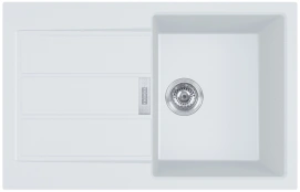Мийка кухонна Franke Sirius, Тектонайт, прямокутник, з крилом, 780х500х200мм, чаша - 1, накладна, 2 S2D 611-78 , білий