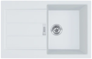 Мойка кухонная Franke Sirius, Тектонайт, прямоугольник, с крылом, 780х500х200мм, чаша - 1, накладная, 2 S2D 611-78, Белый №1