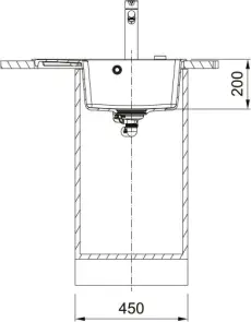 Мойка кухонная Franke Centro, Фрагранит, прямоугольник, с крылом, 620х500х200мм, чаша - 1, накладная, CNG 611-62 TL, Серый камень №4
