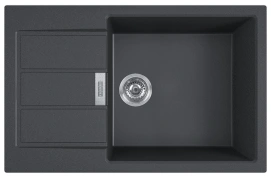 Мойка кухонная Franke Sirius, Тектонайт, прямоугольник, с крылом, 780х500х200мм, чаша - 1, накладная, S2D 611-78 XL, Черный